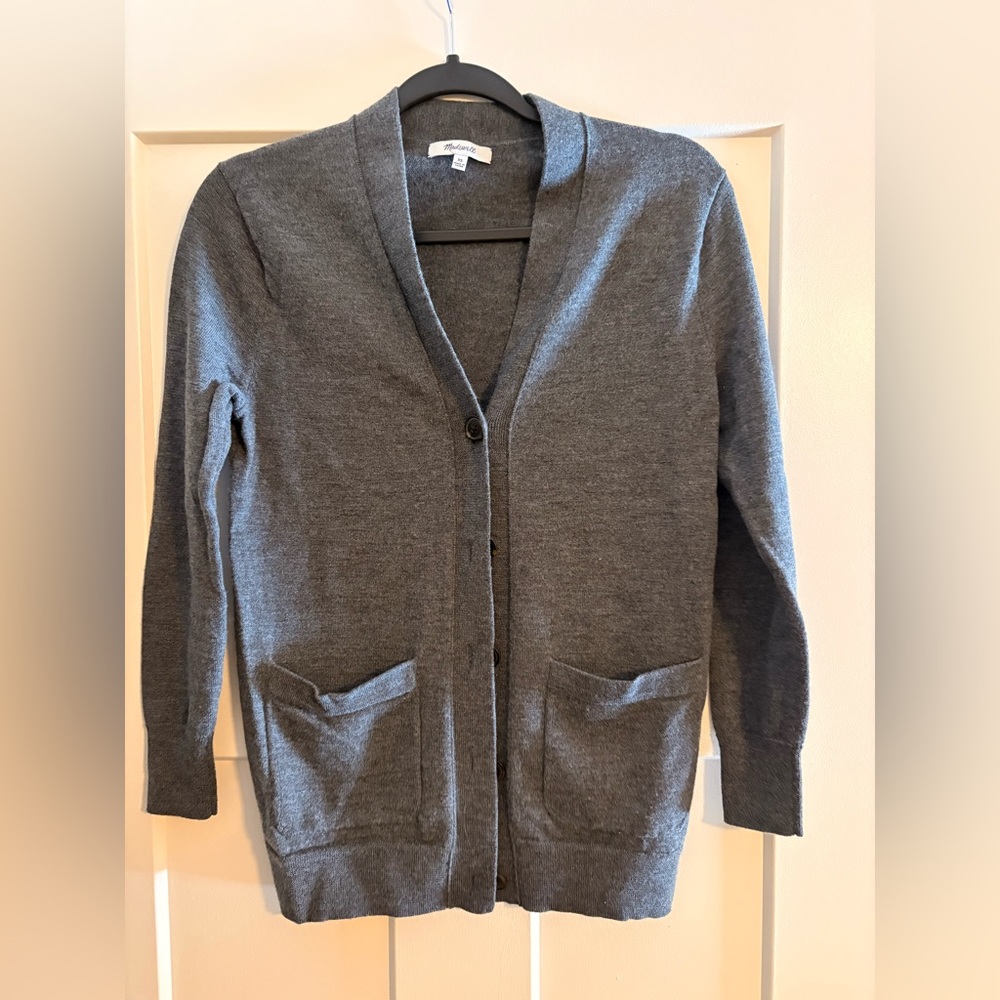 Madewell Women’s Boyfriend Cardigan Merino Wool Gray XS